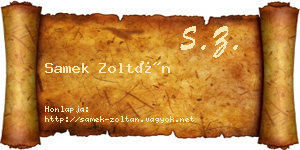 Samek Zoltán névjegykártya